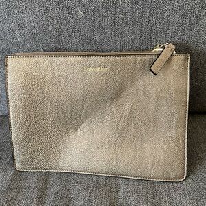 Calvin Klein Beige Leather Pouch
